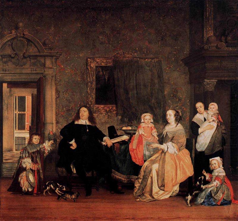 Portrait of Jan Jacobsz Hinlopen and His Family, Gabriel Metsu